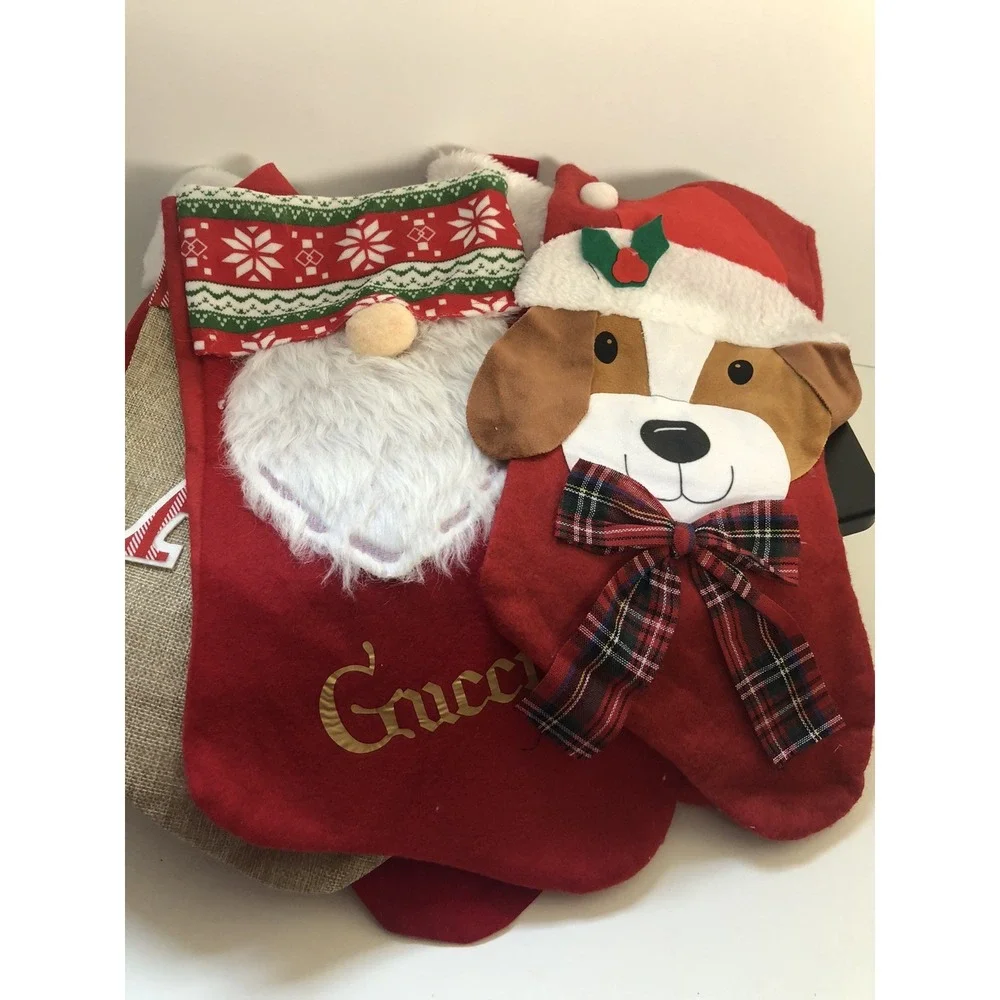 Christmas‎ Felt Stocking Decoration Set of 5 — Holiday Socks Ornaments